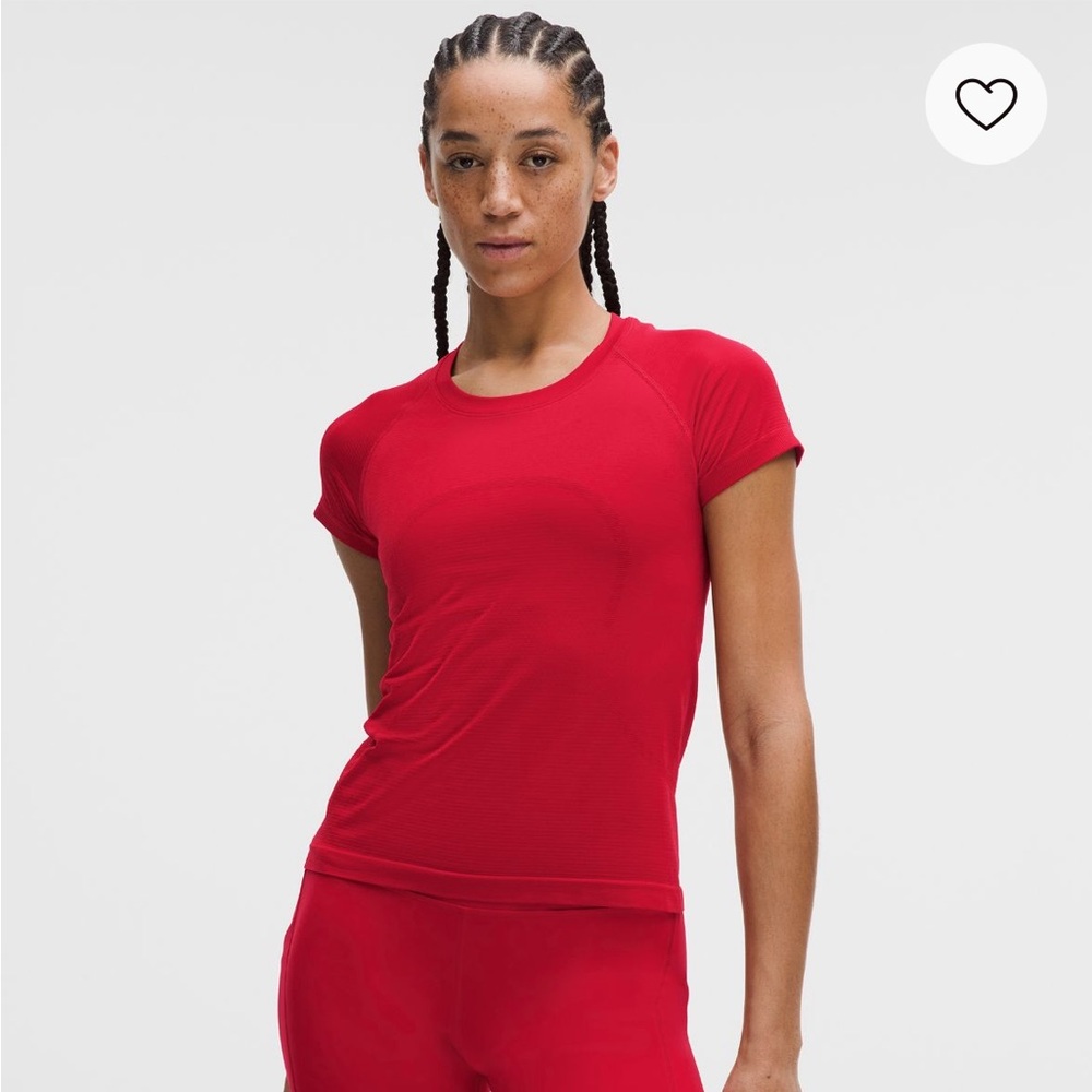 Lululemon Red Swiftly Waist-Length Shirt